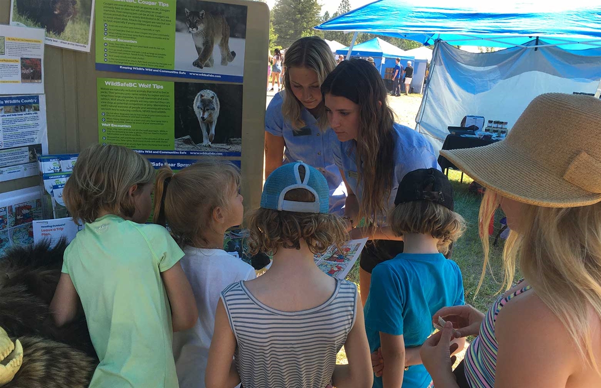 Ambassadors at Baynes Lake Market with WildsafeBC