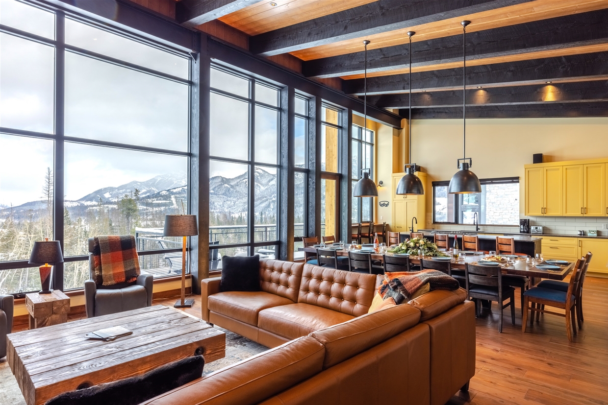Expansive mountain views from The Great Room - Fernie Mountain House