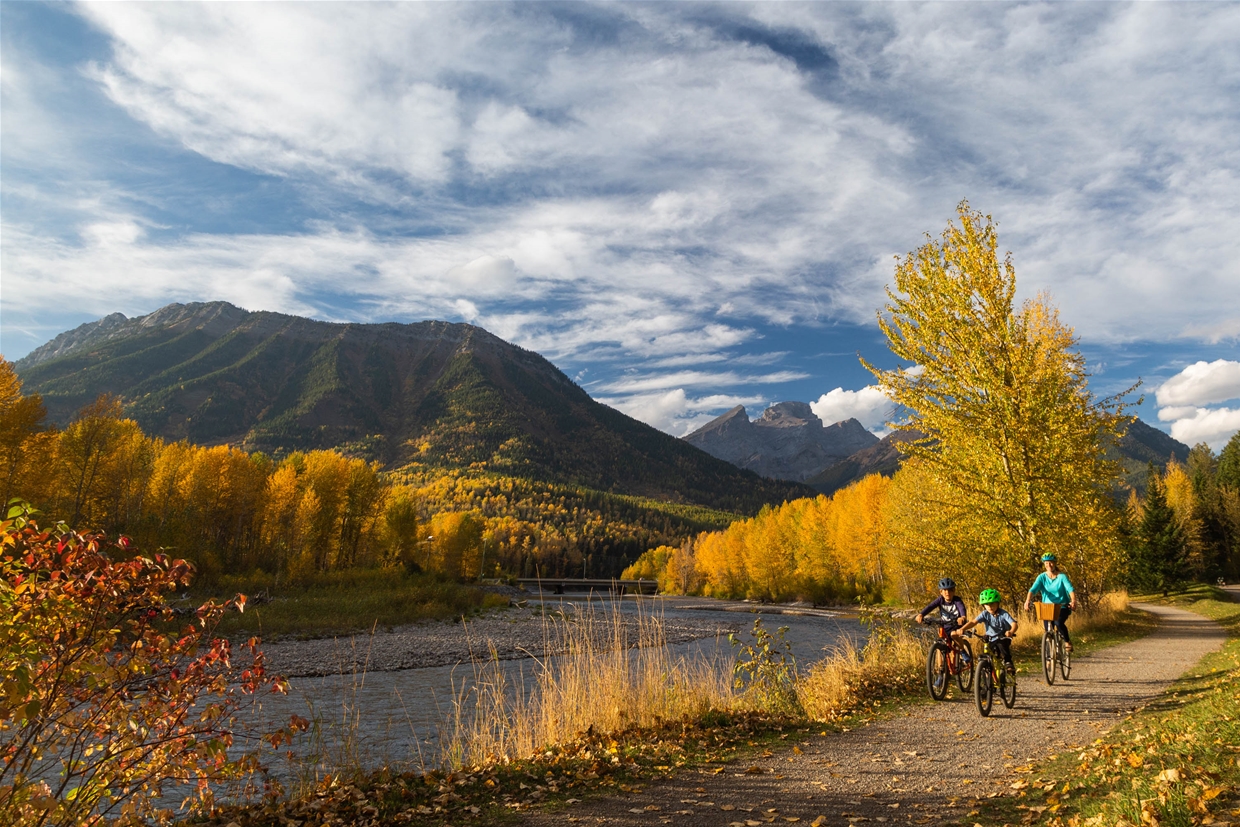 Biking the Fernie Town trail in fall