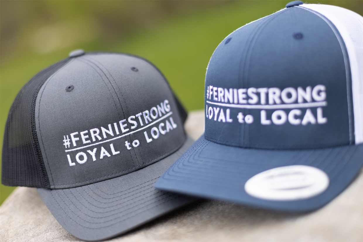 #FernieStrong caps are available in two colours designs