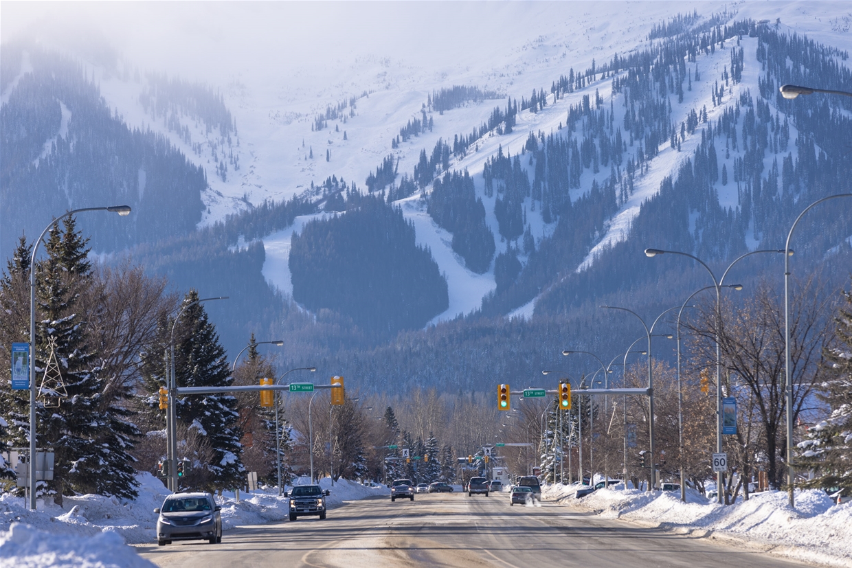 Fernie Highway in Winter