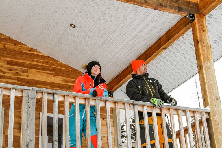 Wranglers Cabin, snowmobiling in Fernie - January 2017