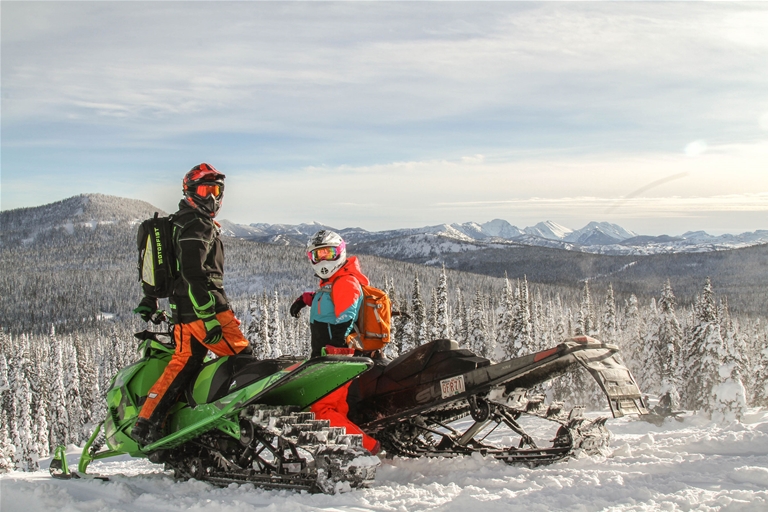 Snowmobiling around Fernie - January 2017