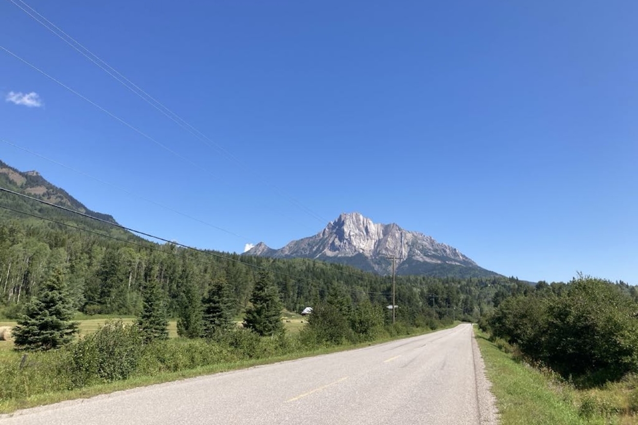Mt Hosmer from Dicken Road, looking Northeast. 11am, Wednesday, July 30th, 2025.