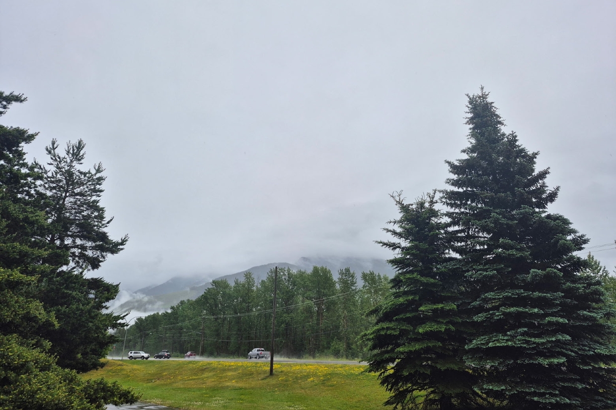 Looking South from the Visitor Info Centre. 10am, June 21, 2025.