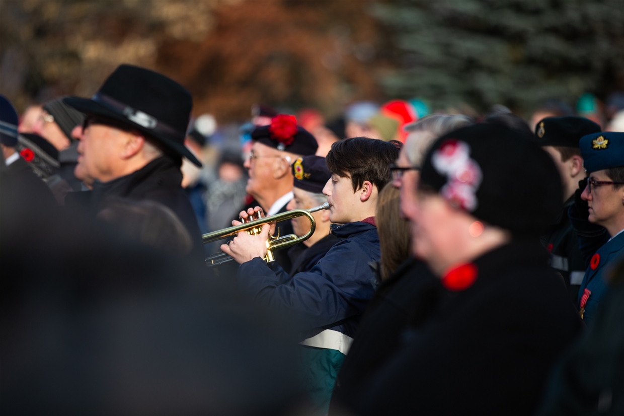 Sounding in 'The Last Post' prior to two minutes silence