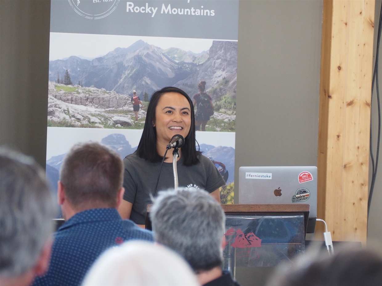 Darlene Jehn, VP with BASECAMP Resorts speaking at AGM