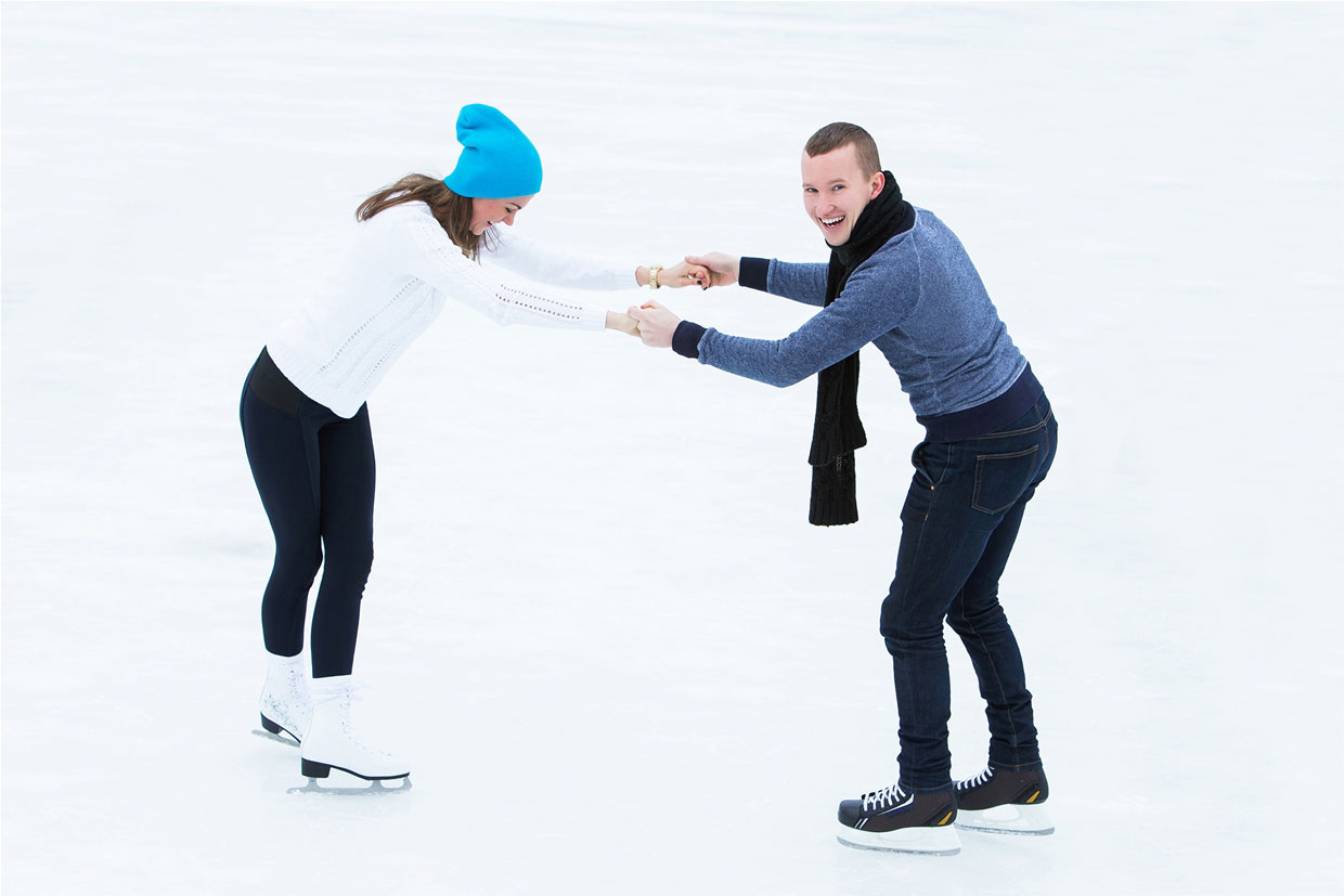 Couple ice skating