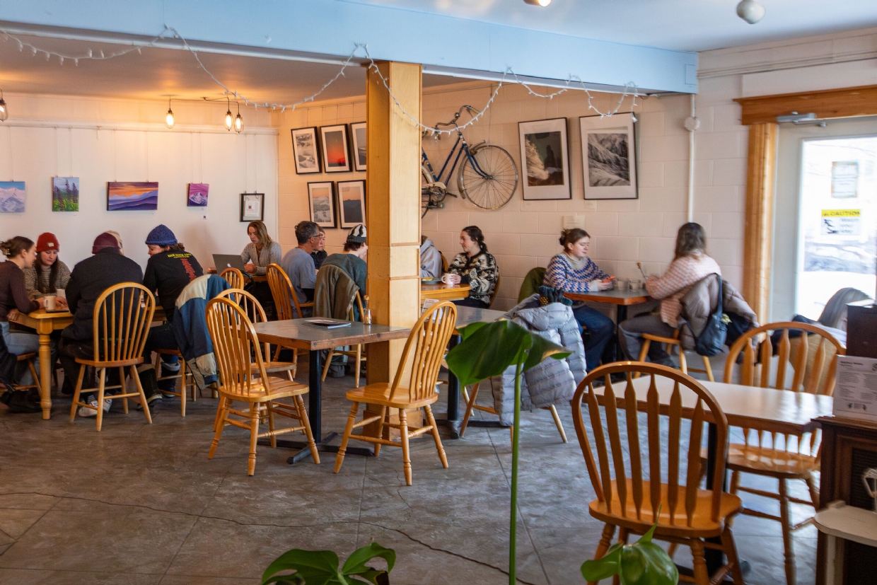 Mugshots has a spacious interior displaying local art