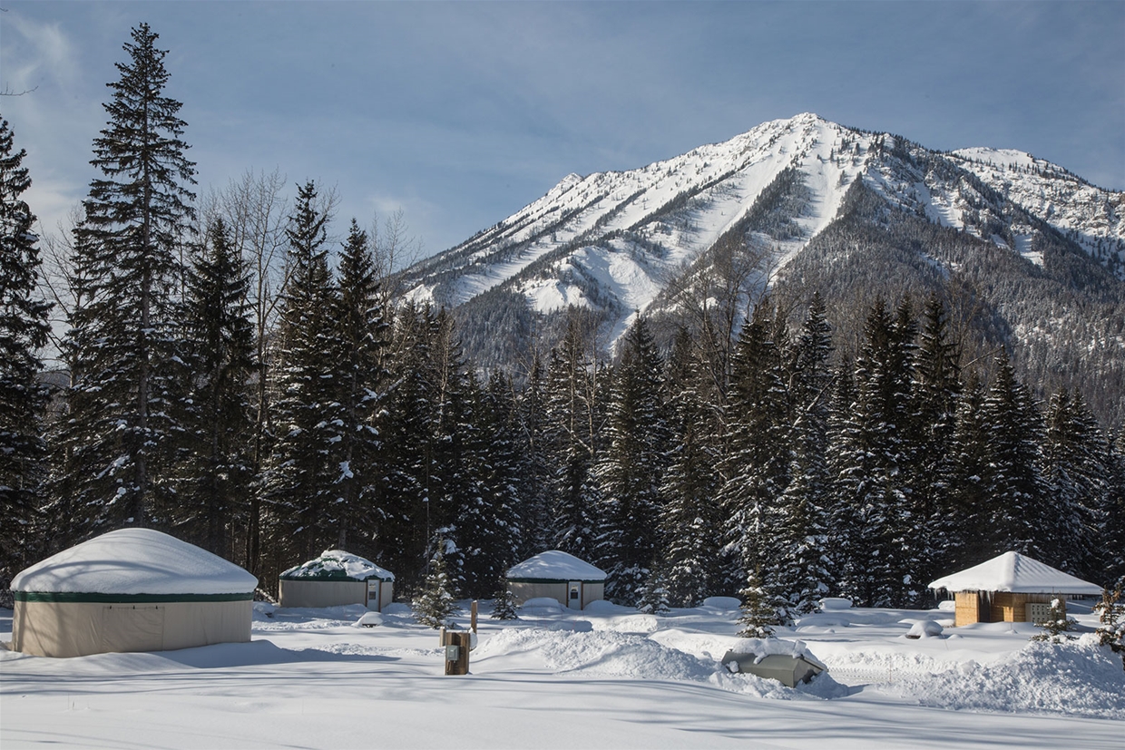 Heated yurts during the winter season