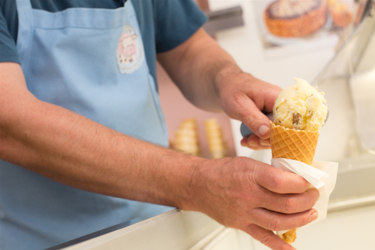 Handmade, hand packed, hand served ice cream