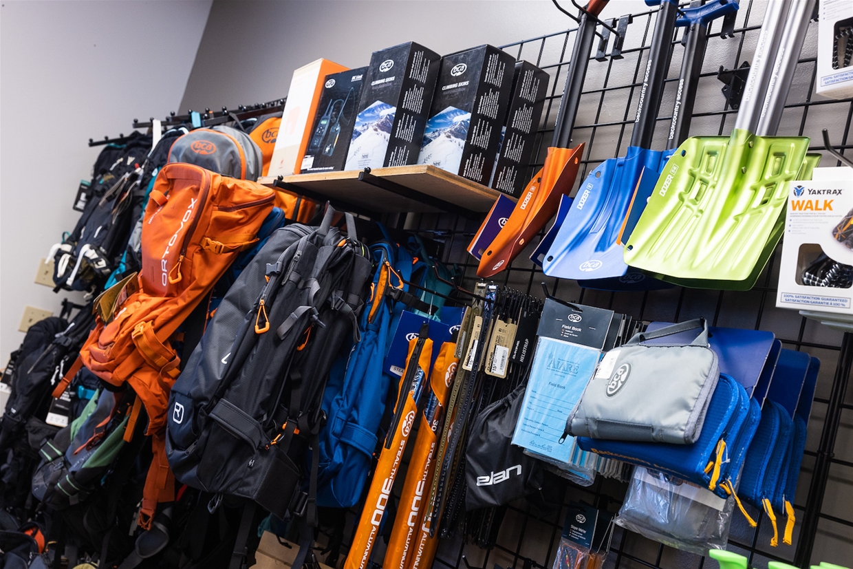Backcountry gear available at Ski Base