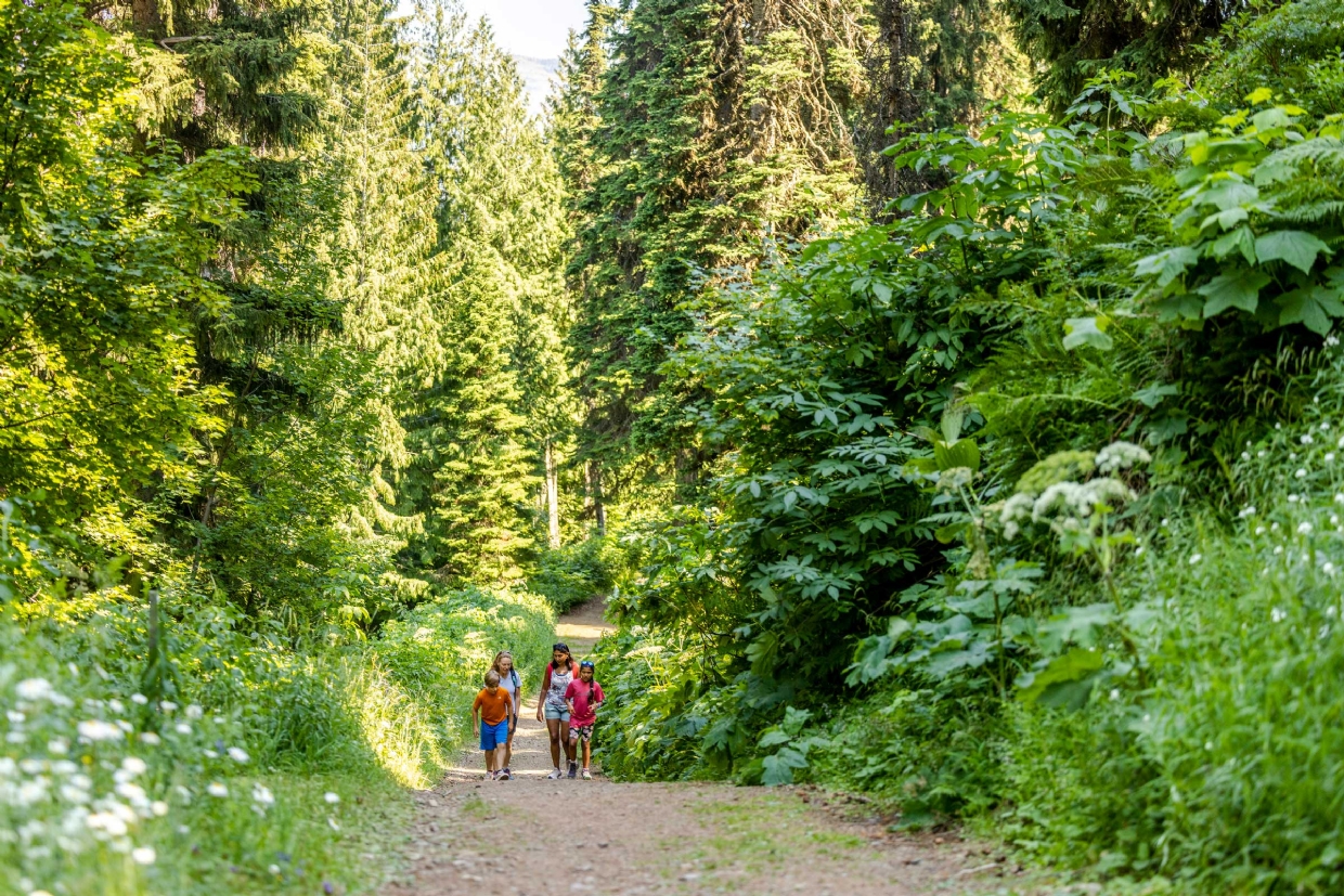 Family hiking at Fernie Alpine Resort