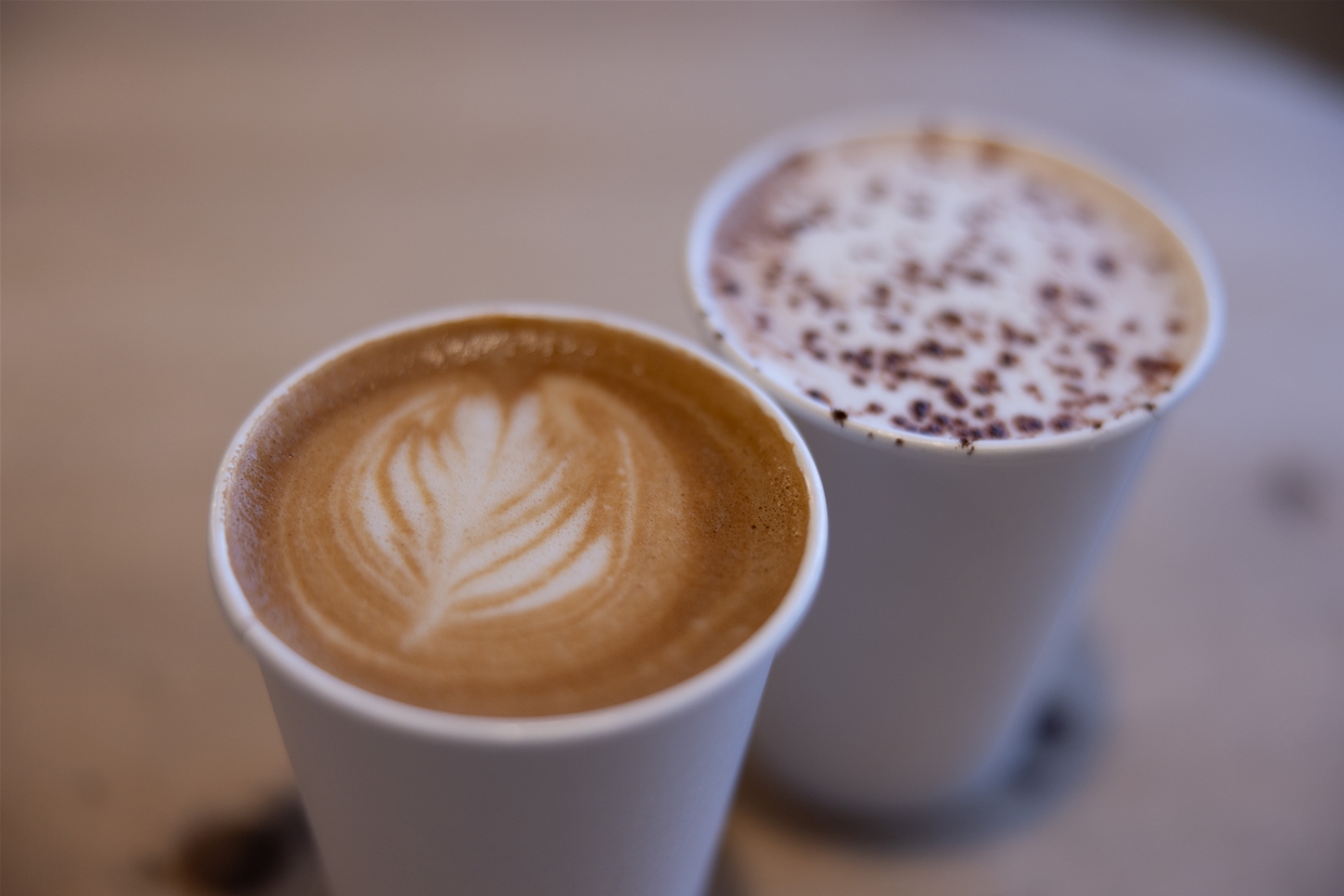 Wide selection of coffee options are Freshies Cafe