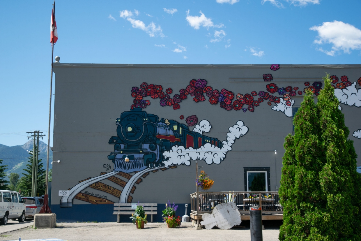 All Aboard Mural on the wall of the Royal Canadian Legion, Branch #36
