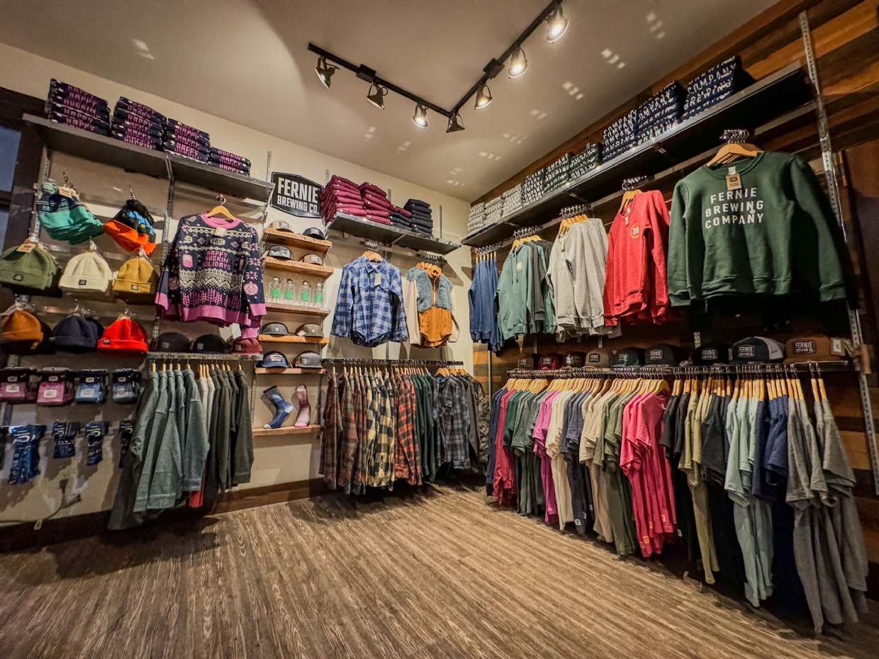 Fernie Brewing Company Merch in Tasting Room