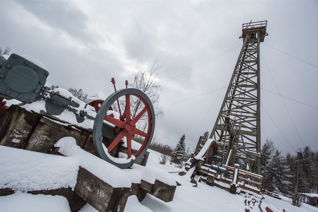 Oil Derrick in winter season