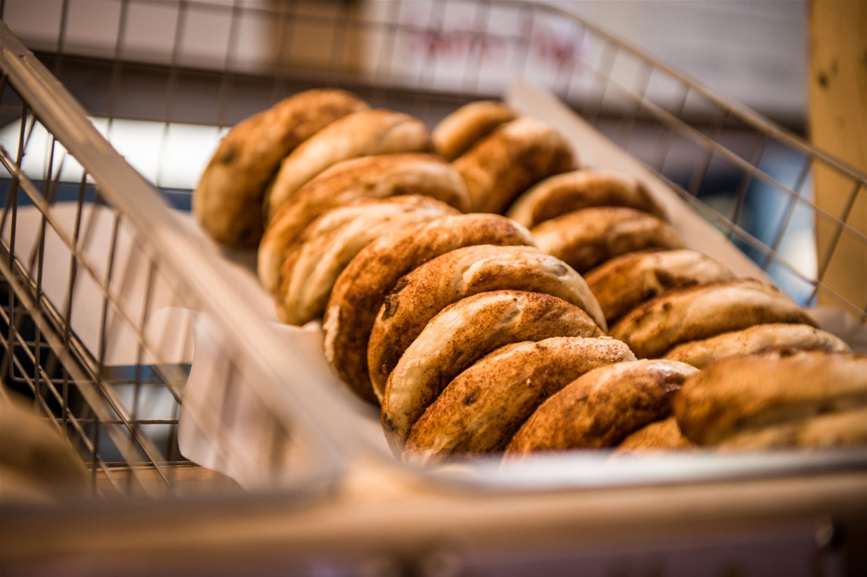 Batch of homemade bagels